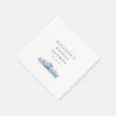 Minimalistische Indigo Blauwe Inkt Botanische Brui Servet (Hoek)