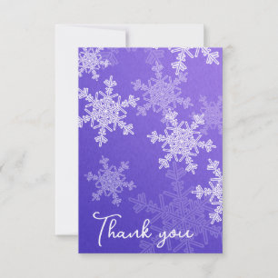 Minimalistische Indigo Sneeuwvlokken Baby Shower B Bedankkaart