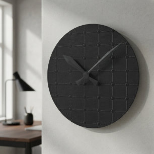 Minimalistische Industriële Geometrie in Koolzwart Ronde Klok