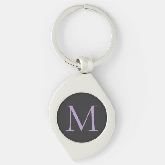 Minimalistische Initiaal letter Monogram Modern Sleutelhanger (Voorkant)