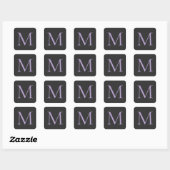 Minimalistische Initiaal letter Monogram Modern Vierkante Sticker (Vel)