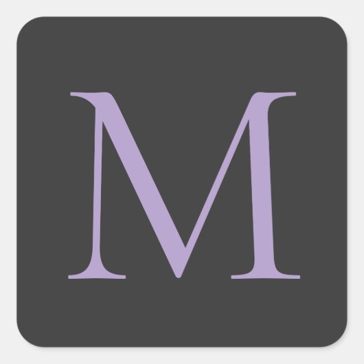 Minimalistische Initiaal letter Monogram Modern Vierkante Sticker (Voorkant)