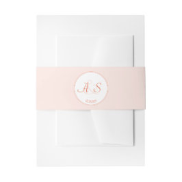 Minimalistische Initialen Datum Pastel Sinaasappel Uitnodigingen Wikkel
