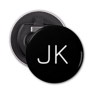  minimalistische initialen naam button flesopener