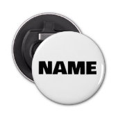  minimalistische initialen naam button flesopener (Voorkant)