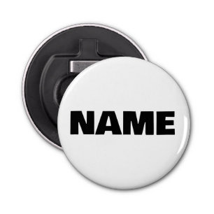 minimalistische initialen naam button flesopener