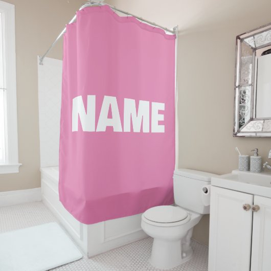 minimalistische initialen naam douchegordijn (In situ)