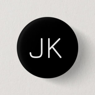 minimalistische initialen naam ronde button 3,2 cm