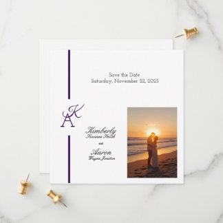 Minimalistische initiële huwelijksuitnodiging met  save the date