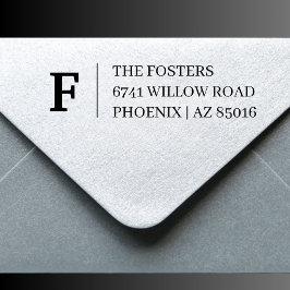 Minimalistische initiële retouradres rubberen stem  zelfinktende stempel