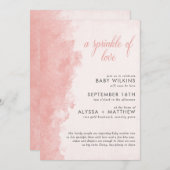 Minimalistische inktwastexture Meisje Babyshower Kaart (Voorkant / Achterkant)