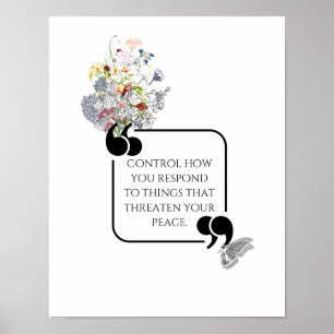 Minimalistische innerlijke rust geïllustreerd cita poster