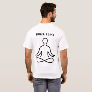 Minimalistische Innerlijke Vrede Yoga Lijnkunst T-shirt