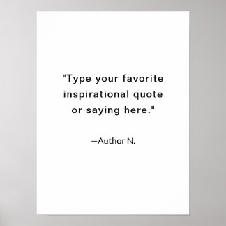 Minimalistische Inspirerende Quote Zwart en Wit Poster