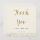 Minimalistische Ivoor Terrazzo bruiloft bedankkaar Bedankkaart (Voorkant / Achterkant)