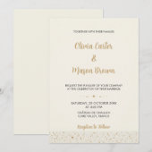 Minimalistische Ivory Terrazzo bruiloft uitnodigin Kaart (Voorkant / Achterkant)