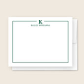 Minimalistische jachtgroene randbriefpapier met ee notitiekaartje