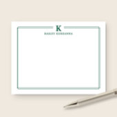Minimalistische jachtgroene randbriefpapier met ee notitiekaartje