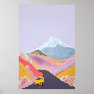Minimalistische Japan Reisposter - Whimsical Geel Poster