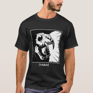 Minimalistische Japanse kat schedel Yabai T-shirt