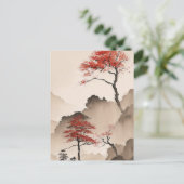 Minimalistische Japanse kustlijn Briefkaart (Staand voorkant)