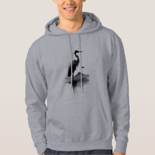Minimalistische Japanse Sumi-e Kraan Zen Hoodie