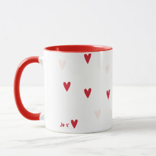 Minimalistische “Je t’❤️” mok
