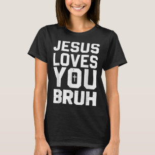 Minimalistische Jezus Houdt Van Jou Broer Grappige T-shirt