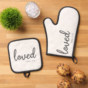 Minimalistische John 3:16 liefde Ovenwant & Pannenlap Set