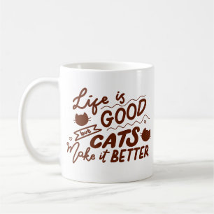 Minimalistische Joy Cat Hartverwarmend Warm Bruin  Koffiemok