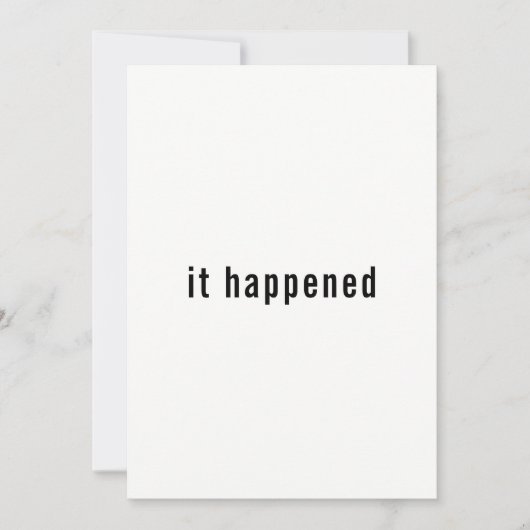 Minimalistische 'Just Married' Ontvangst Aankondig Kaart (Voorkant)