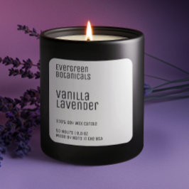 minimalistische kaarslabel wit en zwart vierkante sticker