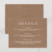 Minimalistische Kaart met details van Rustic Kraft (Voorkant / Achterkant)