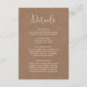 Minimalistische Kaart met details van Rustic Kraft