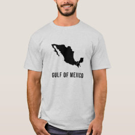 Minimalistische kaart van de Golf van Mexico T-shirt