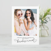 Minimalistische Kaart van het Bridesmaid-voorstel  (Staand voorkant)