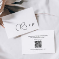 Minimalistische Kaart van RSVP QR-code voor weduws