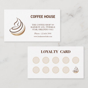 Minimalistische Kaart voor de loyaliteit van coffe Visitekaartje