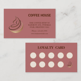 Minimalistische Kaart voor de loyaliteit van coffe Visitekaartje