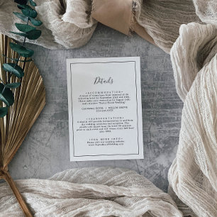 Minimalistische Kaart voor huwelijksgegevens