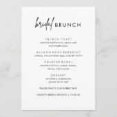 Minimalistische Kaarten van het Menu Bridal Brunch (Voorkant)