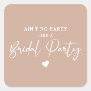 Minimalistische kalligrafie bruidsfeest vierkante sticker