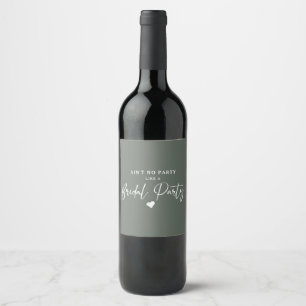 Minimalistische kalligrafie bruidsfeest wijnlabel wijn etiket
