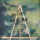 Minimalistische kalligrafie bruiloft welkom acryl bord (Neutraal)