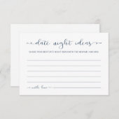 Minimalistische kalligrafie Datum Nacht Idee Kaart (Voorkant / Achterkant)