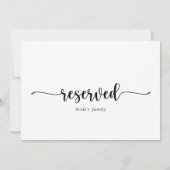 Minimalistische kalligrafie Gereserveerd Teken (Achterkant)