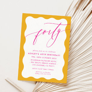 MINIMALISTISCHE Kalligrafie golf 40e partij roze g Kaart