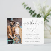 Minimalistische kalligrafie hart de datum Kaart be (Staand voorkant)