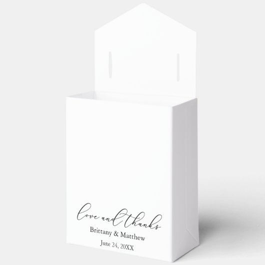 Minimalistische kalligrafie Huwelijk Liefde Dank R Bedankdoosjes (Open)