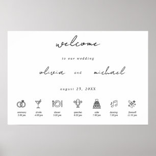 Minimalistische kalligrafie huwelijks welkomstpost poster